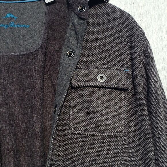 Tommy Bahama Jacket S Soft Heavier Weight Gray Button Up Long Sleeve PLEASE READ - Picture 8 of 9